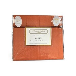 American Sheets 2000 Egyptian Cotton Queen Set in rustic orange new